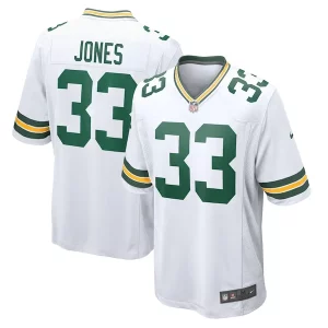 Terrific Aaron Jones Green Bay Packers Nike Game Player Jersey   White for die hard Packers fans
