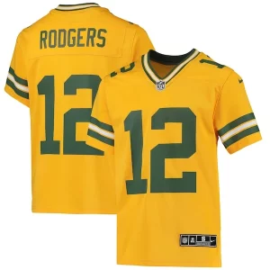 Terrific Aaron Rodgers Green Bay Packers Nike Youth Inverted Team Game Jersey   Gold to stand out at the stadium