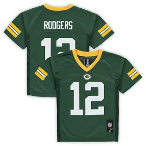 Terrific Aaron Rodgers Green Bay Packers Preschool Replica Player Jersey   Green perfect for game day celebrations