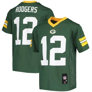 Amazing Aaron Rodgers Green Bay Packers Youth Replica Player Jersey   Green to stand out at the stadium