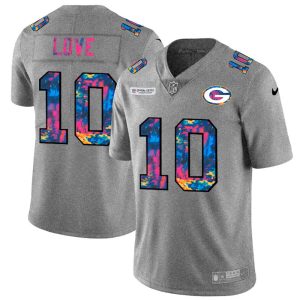 Gorgeous Green Bay Packers #10 Jordan Love Men's Multi Color 2020 NFL Crucial Catch NFL Jersey Greyheather to showcase your team pride