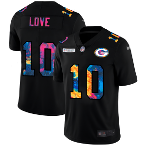 Gorgeous Green Bay Packers #10 Jordan Love Men's Multi Color Black 2020 NFL Crucial Catch Vapor Untouchable Limited Jersey perfect for game day celebrations