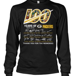 Impressive Green Bay Packers 100 Seasons Memories Long Sleeve T Shirt Black to stand out at the stadium