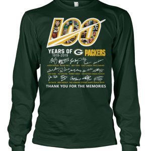 Gorgeous Green Bay Packers 100 Seasons Memories Long Sleeve T Shirt Green to showcase your team pride