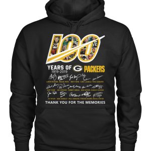 Impressive Green Bay Packers 100 Seasons Memories Pullover Hoodie Black for ultimate sports enthusiasts