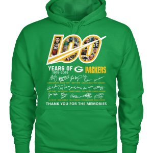 Amazing Green Bay Packers 100 Seasons Memories Pullover Hoodie Light Green to stand out at the stadium