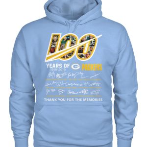 Amazing Green Bay Packers 100 Seasons Memories Pullover Hoodie Sky Blue to stand out at the stadium