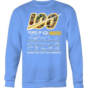 Amazing Green Bay Packers 100 Seasons Memories Pullover Sweatshirt Light Blue for ultimate sports enthusiasts