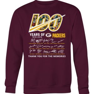 Unique Green Bay Packers 100 Seasons Memories Pullover Sweatshirt Wine for ultimate sports enthusiasts