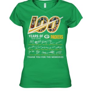 Gorgeous Green Bay Packers 100 Seasons Memories Women's T Shirt Green to showcase your team pride