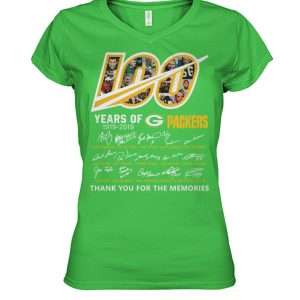 Stunning Green Bay Packers 100 Seasons Memories Women's T Shirt Light Green perfect for game day celebrations