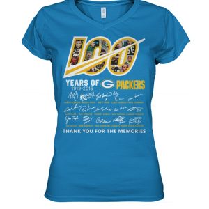 Outstanding Green Bay Packers 100 Seasons Memories Women's T Shirt Sky Blue a must have addition to your collection
