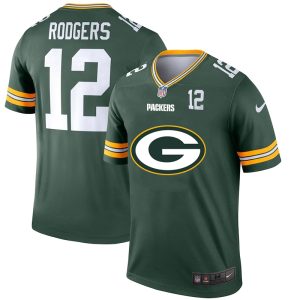 Gorgeous Green Bay Packers #12 Aaron Rodgers Green Men's Big Team Logo Player Vapor Limited NFL Jersey for die hard Packers fans
