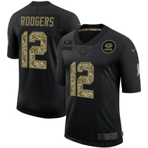 Amazing Green Bay Packers #12 Aaron Rodgers Men's 2020 Salute To Service Camo Limited NFL Jersey Black a must have addition to your collection