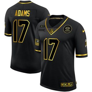 Impressive Green Bay Packers #17 Davante Adams Men's 2020 Salute To Service Golden Limited NFL Jersey Black perfect for game day celebrations