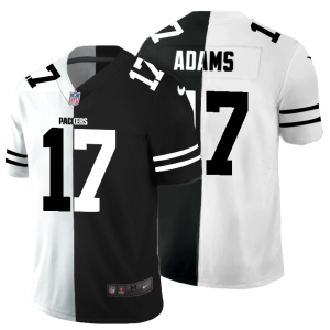 Fantastic Green Bay Packers #17 Davante Adams Men's Black V White Peace Split Vapor Untouchable Limited NFL Jersey perfect for game day celebrations