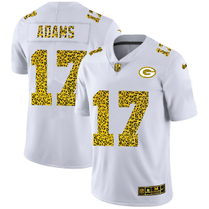 Fantastic Green Bay Packers #17 Davante Adams Men's Flocked Leopard Print Vapor Limited NFL Jersey White for die hard Packers fans