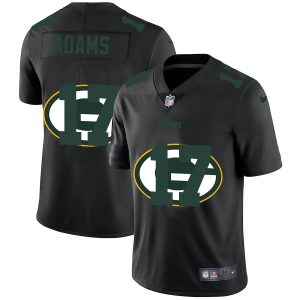 Gorgeous Green Bay Packers #17 Davante Adams Men's Team Logo Dual Overlap Limited NFL Jersey Black for die hard Packers fans