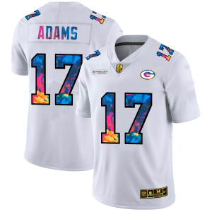 Impressive Green Bay Packers #17 Davante Adams Men's White Multi Color 2020 NFL Crucial Catch Limited NFL Jersey perfect for game day celebrations