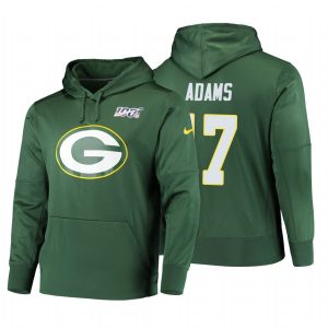 Unique Green Bay Packers #17 Davante Adams  NFL 100 Primary Logo Circuit Name & Number Pullover Hoodie Green to stand out at the stadium