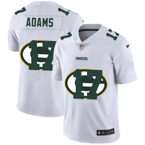 Impressive Green Bay Packers #17 Davante Adams White Men's Team Logo Dual Overlap Limited NFL Jersey a must have addition to your collection