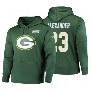 Impressive Green Bay Packers #23 Jaire Alexander  NFL 100 Primary Logo Circuit Name & Number Pullover Hoodie Green for die hard Packers fans