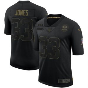 Impressive Green Bay Packers #33 Aaron Jones 2020 Salute To Service Limited Jersey Black to showcase your team pride