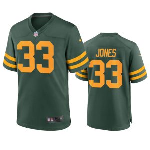 Amazing Green Bay Packers #33 Aaron Jones Men's Alternate Game Player NFL Jersey   Green for die hard Packers fans