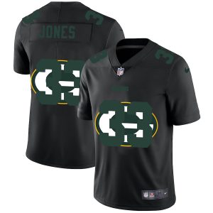 Amazing Green Bay Packers #33 Aaron Jones Men's Team Logo Dual Overlap Limited NFL Jersey Black to showcase your team pride