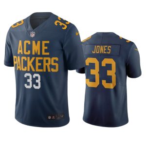 Amazing Green Bay Packers #33 Aaron Jones Navy Vapor Limited City Edition NFL Jersey to showcase your team pride