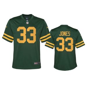 Amazing Green Bay Packers #33 Aaron Jones Youth Alternate Game Player NFL Jersey   Green to showcase your team pride