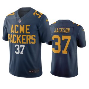 Gorgeous Green Bay Packers #37 Josh Jackson Navy Vapor Limited City Edition NFL Jersey for ultimate sports enthusiasts