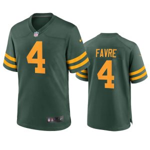 Terrific Green Bay Packers #4 Brett Favre Men's Alternate Game Player NFL Jersey   Green to stand out at the stadium