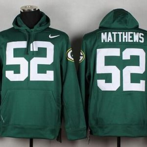Fantastic Green Bay Packers #52 Clay Matthews Green Pullover NFL Hoodie to showcase your team pride