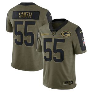 Fantastic Green Bay Packers #55 Za'Darius Smith Olive 2021 Salute To Service Limited Player Jersey to showcase your team pride