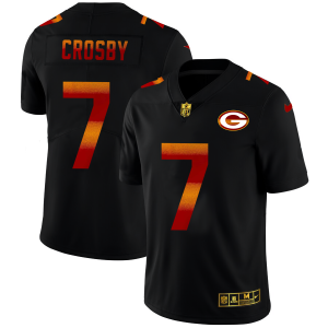Impressive Green Bay Packers #7 Mason Crosby Men's Black Red Orange Stripe Vapor Limited NFL Jersey for die hard Packers fans