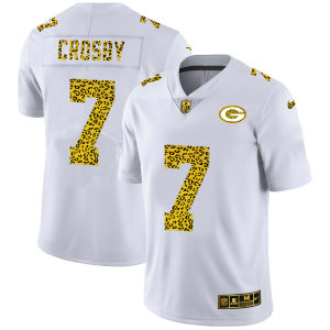 Fantastic Green Bay Packers #7 Mason Crosby Men's Flocked Leopard Print Vapor Limited NFL Jersey White for die hard Packers fans