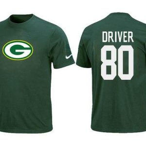 Impressive Green Bay Packers #80 Donald Driver Name & Number NFL T Shirt Green perfect for game day celebrations