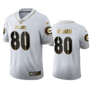 Outstanding Green Bay Packers #80 Jimmy Graham Men's White Golden Edition Vapor Limited NFL 100 Jersey to showcase your team pride