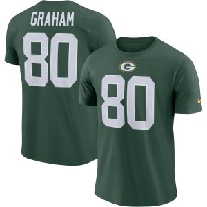 Impressive Green Bay Packers #80 Jimmy Graham  Player Pride Name & Number Performance T Shirt Green for die hard Packers fans
