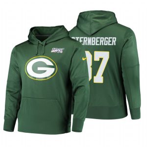 Terrific Green Bay Packers #87 Jace Sternberger  NFL 100 Primary Logo Circuit Name & Number Pullover Hoodie Green to stand out at the stadium
