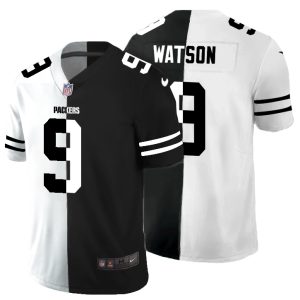 Amazing Green Bay Packers #9 Christian Watson Men's Black V White Peace Split Vapor Untouchable Limited NFL Jersey perfect for game day celebrations