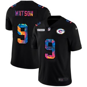 Impressive Green Bay Packers #9 Christian Watson Men's Multi Color Black 2020 NFL Crucial Catch Vapor Untouchable Limited Jersey perfect for game day celebrations