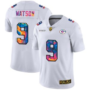 Terrific Green Bay Packers #9 Christian Watson Men's White Multi Color 2020 NFL Crucial Catch Limited NFL Jersey for die hard Packers fans
