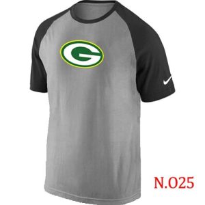 Outstanding Green Bay Packers Ash Tri Big Play Raglan NFL T Shirt Grey/Black for ultimate sports enthusiasts