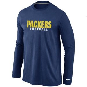 Unique Green Bay Packers Authentic Font Long Sleeve T Shirt Dark Blue to stand out at the stadium