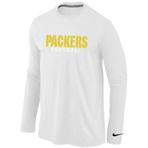 Outstanding Green Bay Packers Authentic Font Long Sleeve T Shirt White a must have addition to your collection