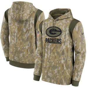 Amazing Green Bay Packers Camo  2021 Salute To Service Therma Performance Pullover Hoodie perfect for game day celebrations