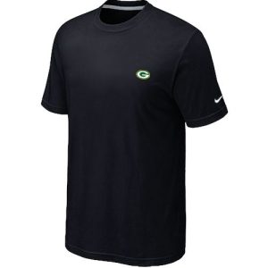 Gorgeous Green Bay Packers Chest Embroidered Logo T Shirt Black to stand out at the stadium