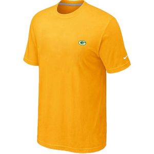 Amazing Green Bay Packers Chest Embroidered Logo T Shirt Yellow to showcase your team pride
